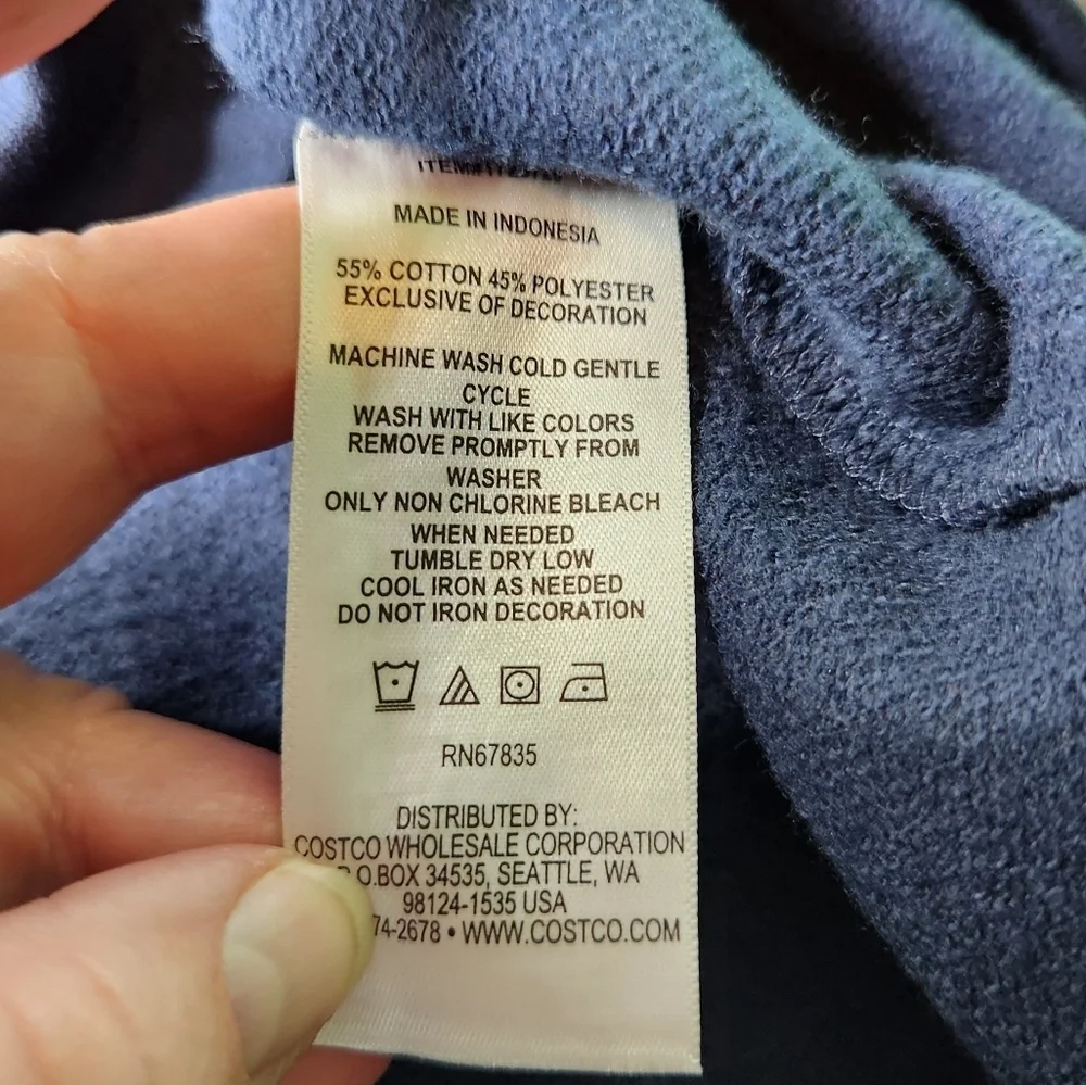 Nautica Women's Quarter Zip Cotton Blend Sweater, Navy Seas Blue,  Size L